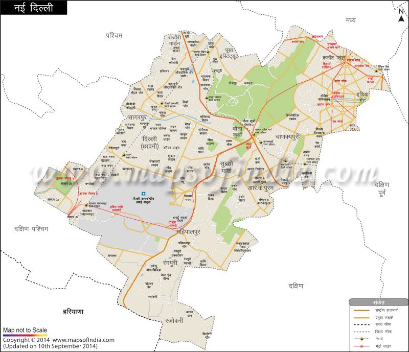 नई दिल्ली जिला नक्शा