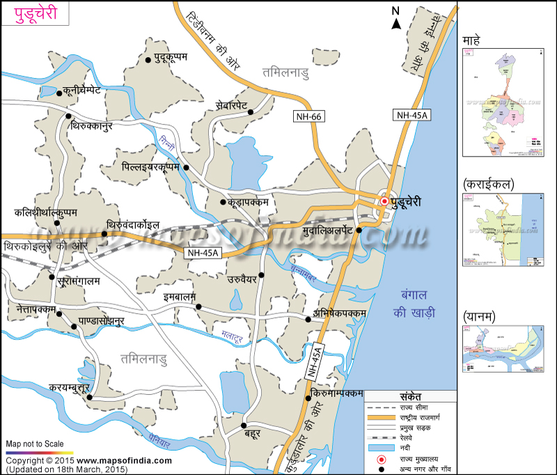 पुडुचेरी  जिले का नक्शा