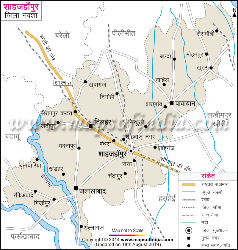 शाहजहाँपुर जिला नक्शा