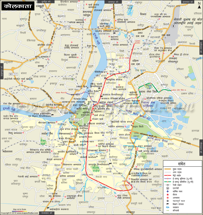 कोलकाता शहर का नक्शा