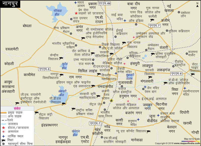 नागपुर शहर का नक्शा
