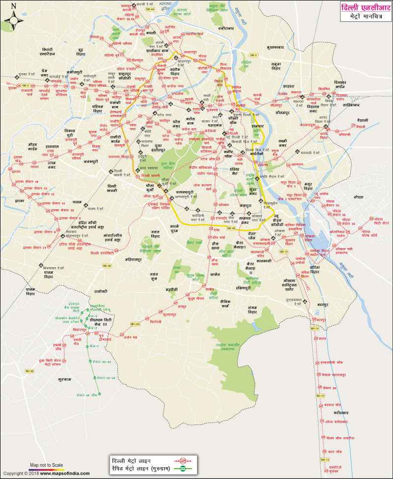 दिल्ली एनसीआर मेट्रो मैप