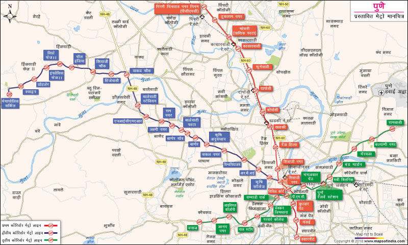पुणे मेट्रो का नक्शा  (प्रस्तावित)