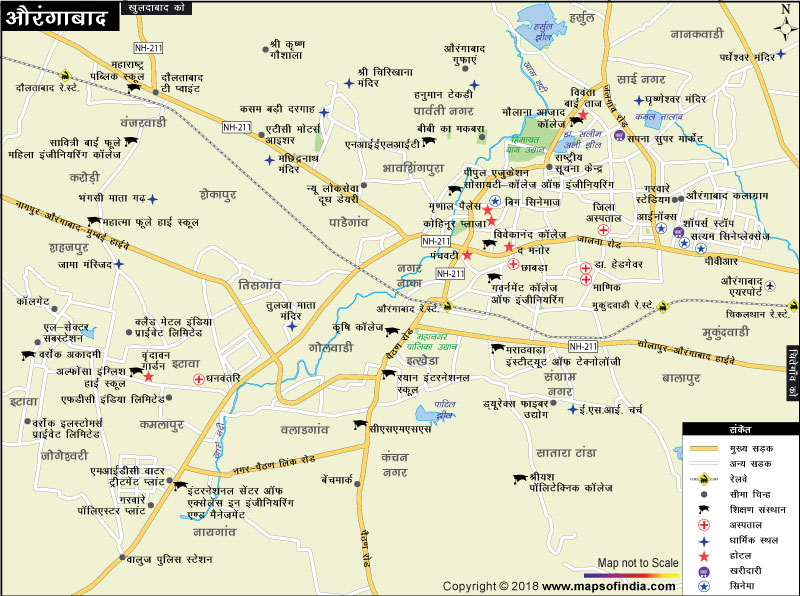 औरंगाबाद शहर का नक्शा