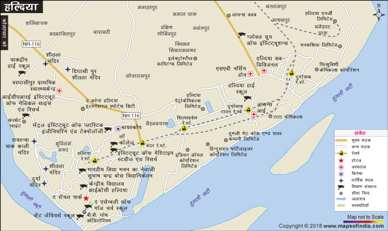 हल्दिया शहर का नक्शा