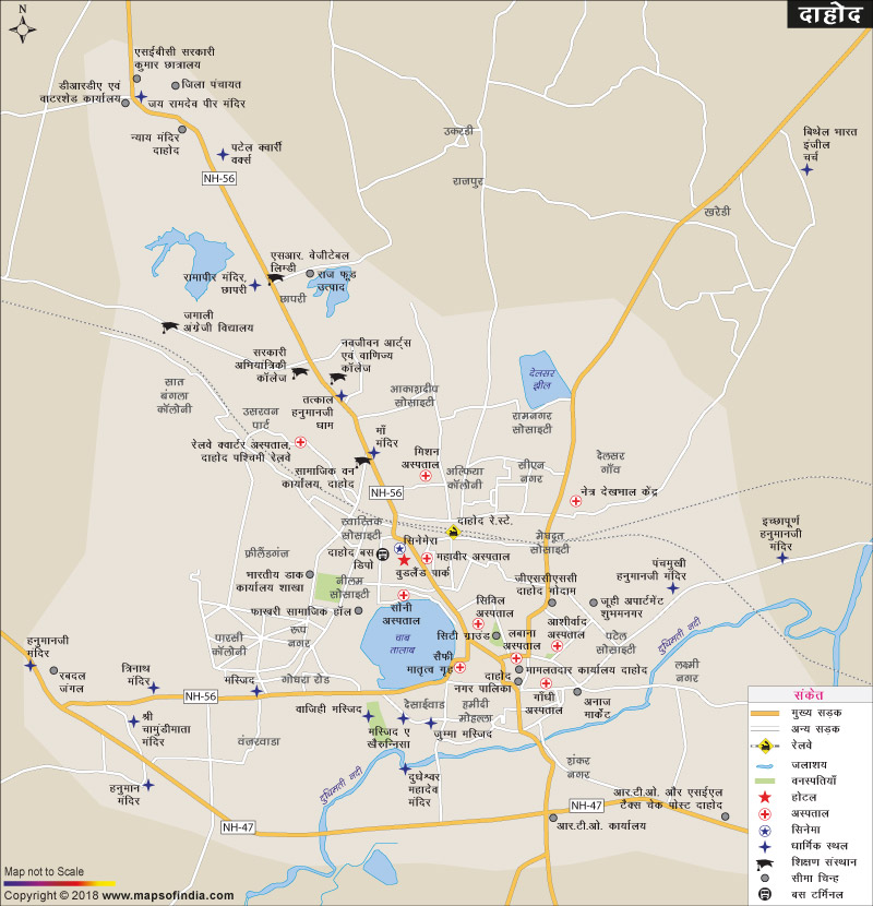 दाहोद शहर का नक्शा