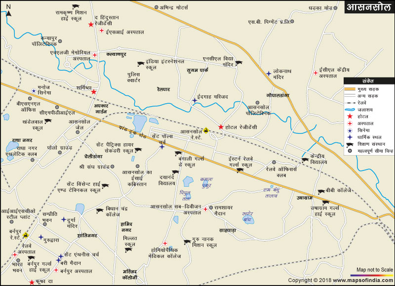 आसनसोल शहर का नक्शा