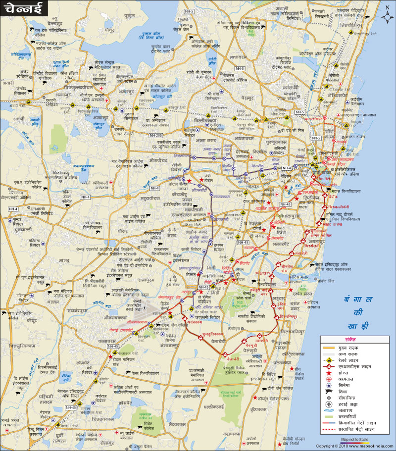 चेन्नई शहर का नक्शा