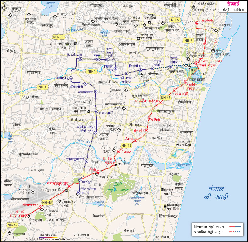 चेन्नई मेट्रो का नक्शा