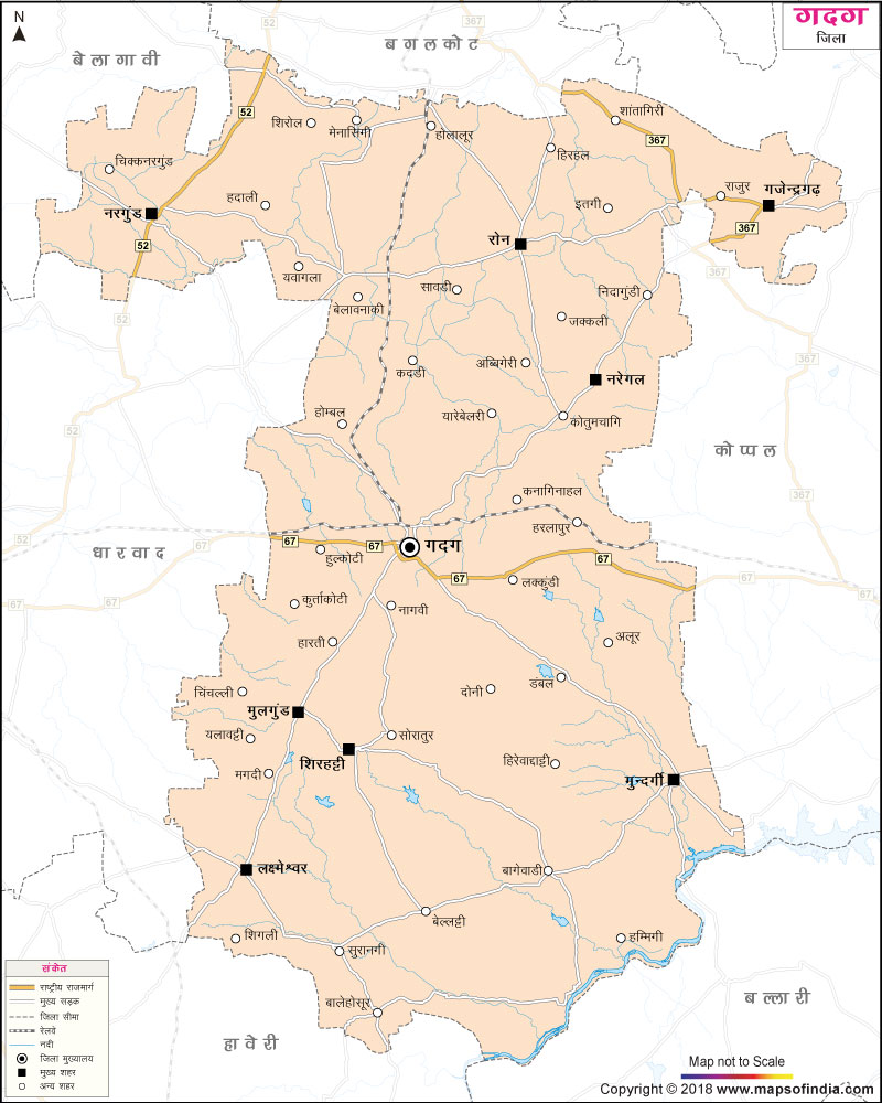 गदग जिले का नक्शा