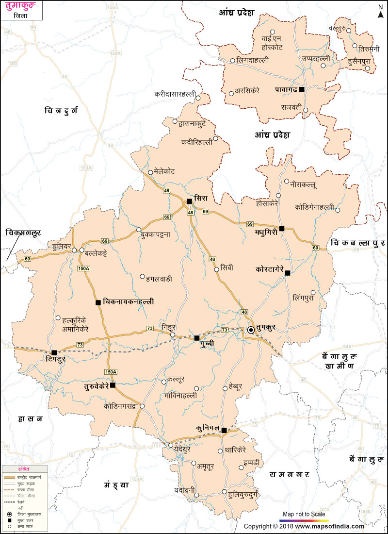 तुमाकुरू जिले का नक्शा