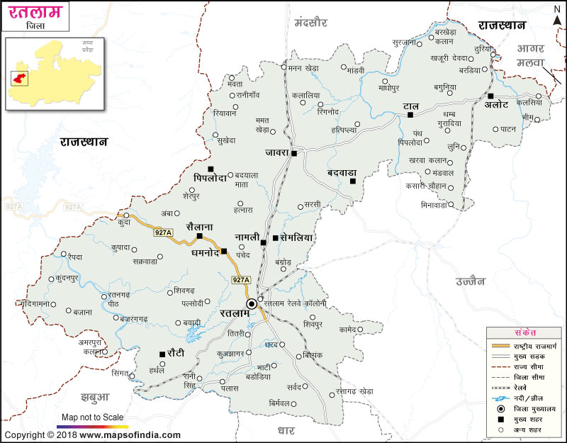 रतलाम जिले का नक्शा