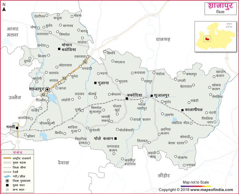 शाजापुर जिले का नक्शा