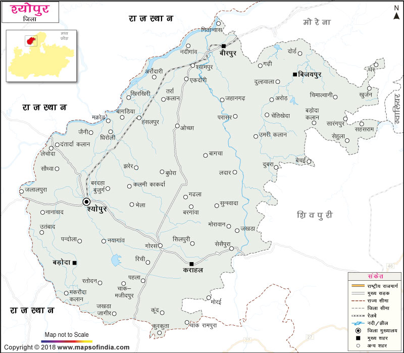 श्योपुर जिले का नक्शा