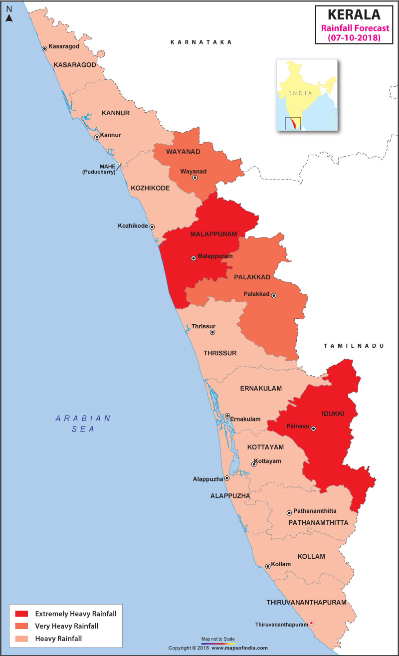 Kerala Rainfall Forecast Live Blog Maps of India