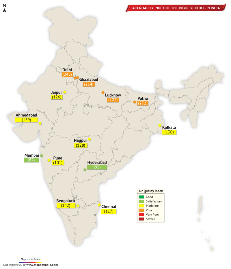 Air Quality Index of The Biggest Cities in India21032019 Live Blog Maps of India