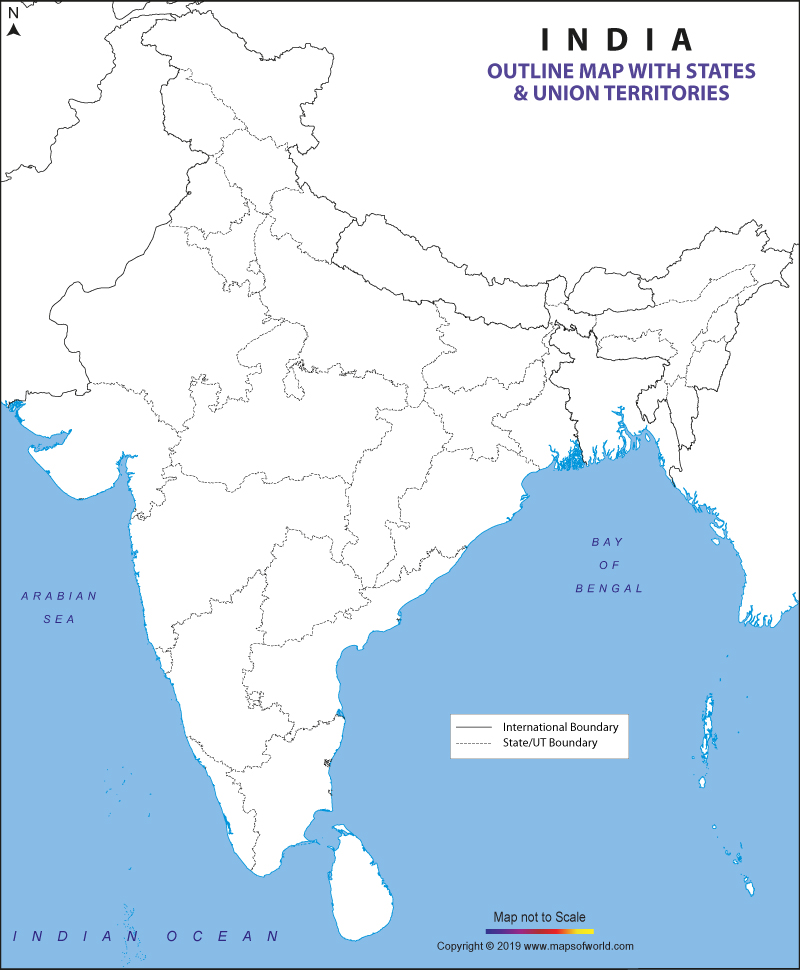 new political map of india plain Outline Map Of India Blank Map Of India new political map of india plain