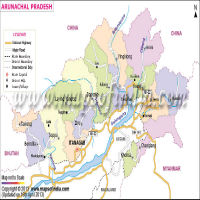 Arunachal Pradesh Map