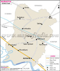 Auraiya District Map