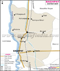 Baghpat District Map