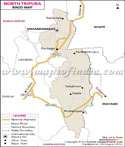 North Tripura Roads Map