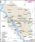 Paschim Champaran District Map