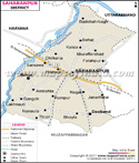Saharanpur District Map