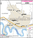 Sant Ravidas Nagar (Bhadohi) District Map	