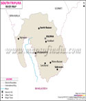 South Tripura Rivers Map