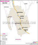 South Tripura Roads Map	