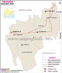 Tripura Rail Network Map