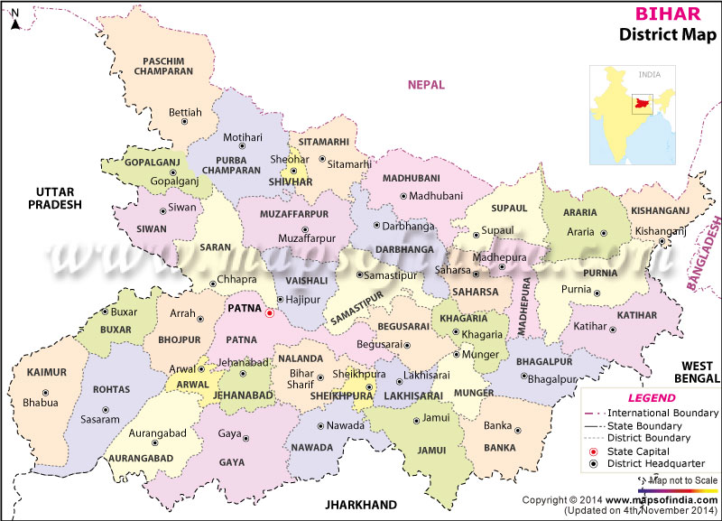 district map of bihar and jharkhand Bihar District Map List Of Districts In Bihar district map of bihar and jharkhand