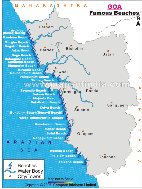 Goa Beaches Map