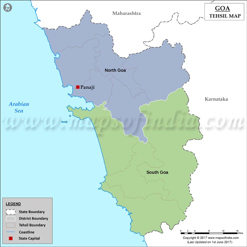 Tehsil map of Goa