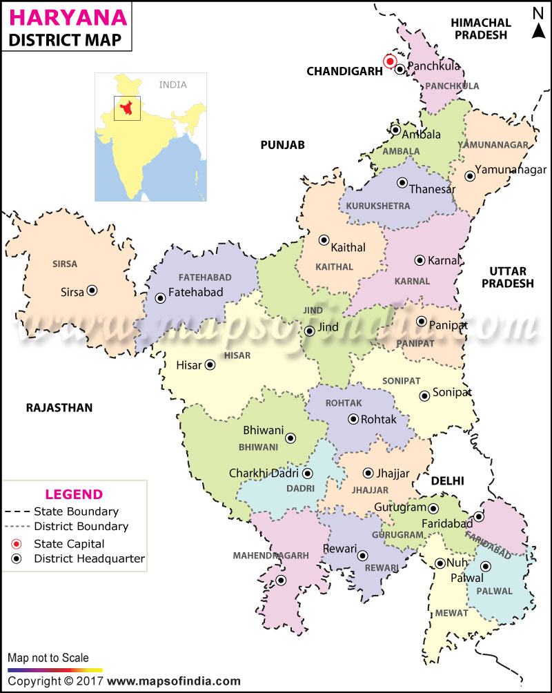 Haryana District Map