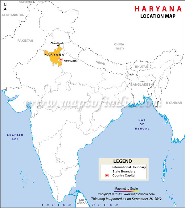 Haryana Location Map
