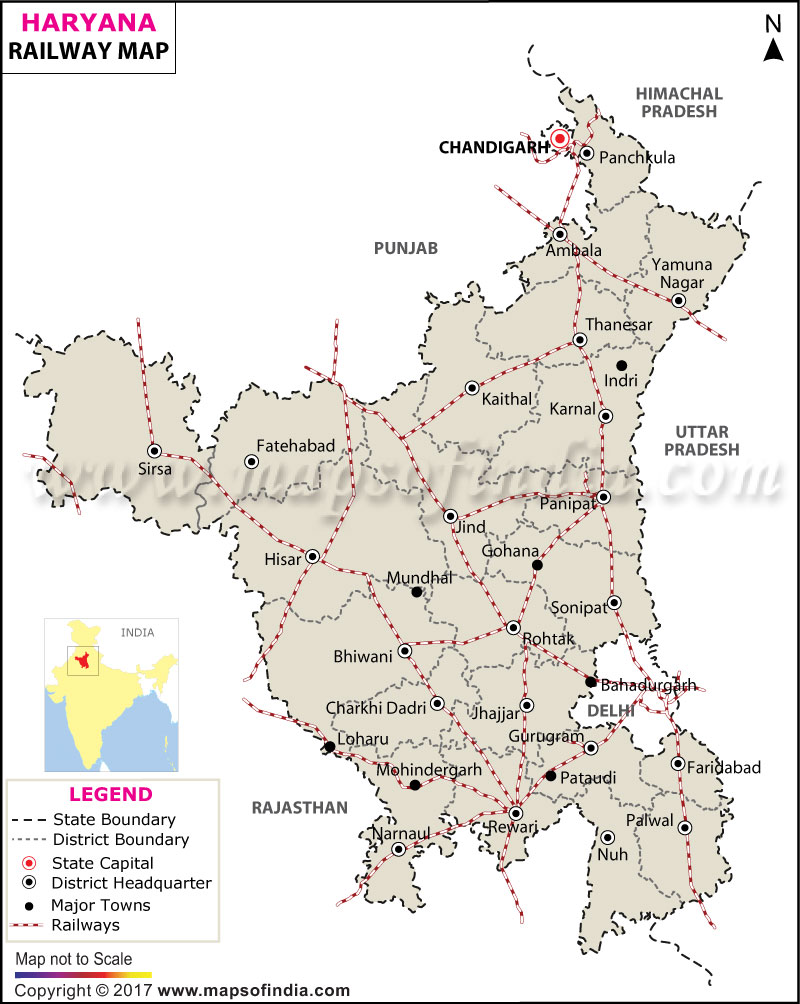 Railway Map of Haryana