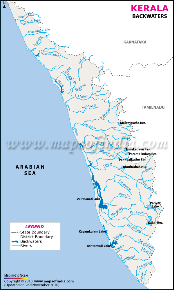 Kerala Backwater Map
