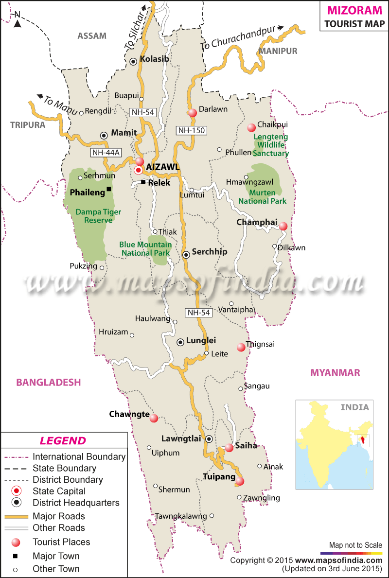 Travel Map of Mizoram