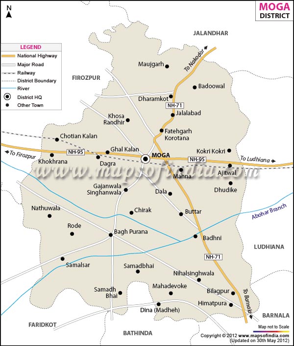 Moga District Map
