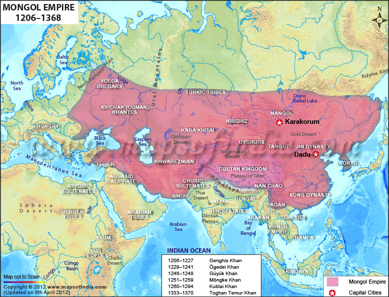 Карта монгольской империи 1279