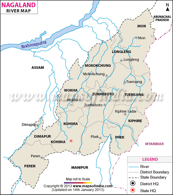 River Map of Nagaland
