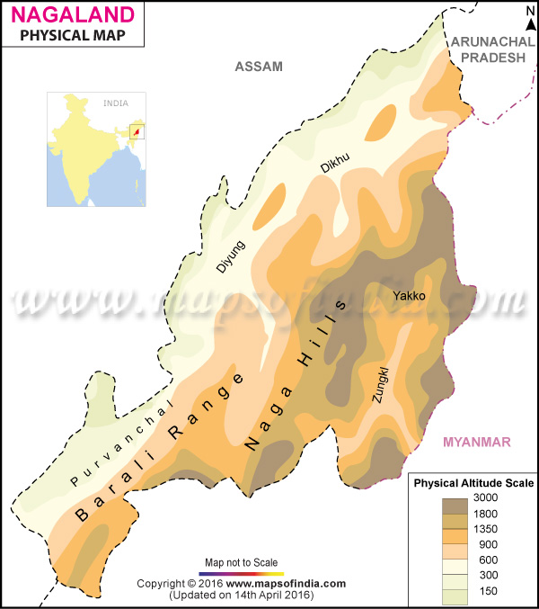 Physical Map of Nagaland