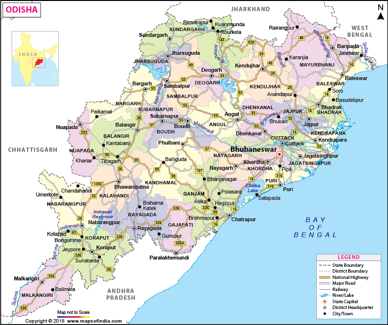 Western Odisha District Map Odisha(Orissa) Map: State, Districts Information And Facts