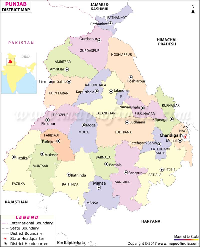 punjab map with districts and cities Punjab District Map punjab map with districts and cities