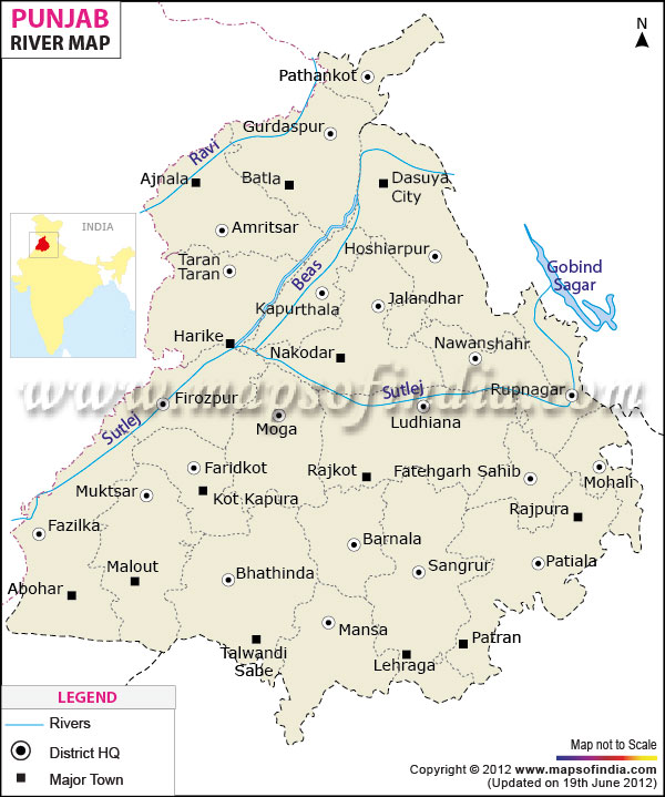 Rivers Map of Punjab