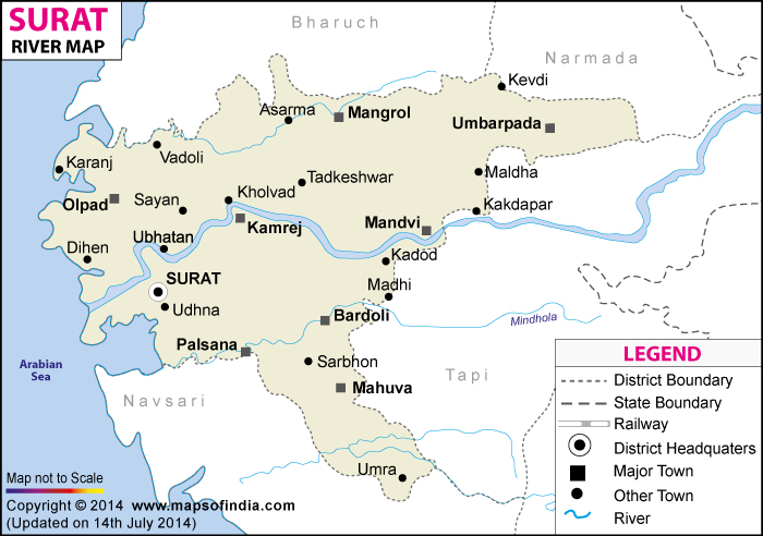 map of india gujarat surat Surat District Map map of india gujarat surat