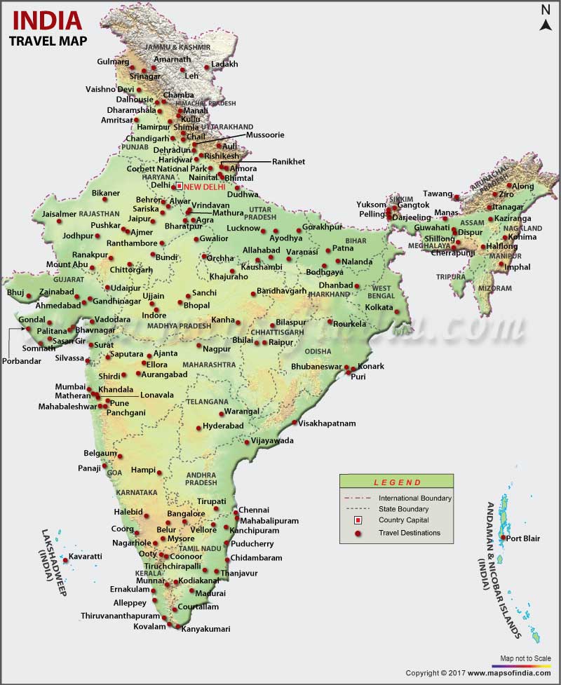 India Tourist map