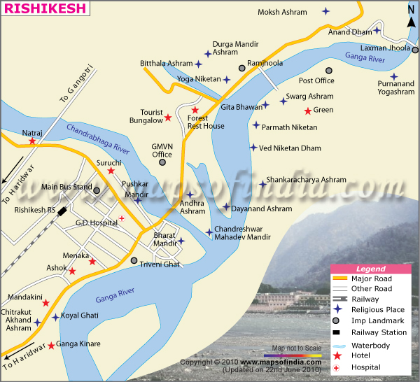 Tourist Map of Rishikesh