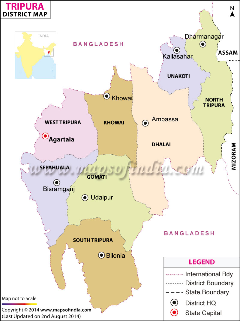 Tripura District Map